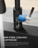FORIOUS Black Touchless Kitchen Faucet with Soap Dispenser, Hands-Free, Smart Motion Sensor, Contemporary Bar Sink Faucet with Pull Down Sprayer for Farmhouse RV Camper