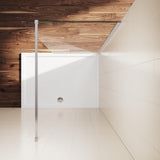 SUNNY SHOWER 32" W x 74" H Walk In Shower Door 5/16" Tempered Shower Glass Door Frameless Shower Glass Door with Support Bar, Chrome Finish