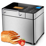 Stainless Steel Bread Machine, 2LB 17-in-1 Programmable XL Bread Maker with Fruit Nut Dispenser | Reserve& Keep Warm Set KBS