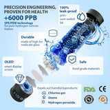 Hydrogen Water Bottle Generator – Portable Hydrogen Water Machine, Up to 6000 PPB | SPE/PEM Certified H₂ Tech | Hydrogen-Rich Water for Energy & Hydration | Healthy Gift for Family & Friends (Gold)