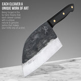 Kitchen perfection Handmade Meat Cleaver Knife for Meat Cutting - Professional 7" Serbian Chef Knife - Made of High Carbon Steel - Hand Sharpen Butcher Knife with Canvas Sheath, Unique Gifts for Men