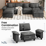 PHI VILLA Oversized 6-Seat U Shaped Modular Cloud Couch Sectional Sofa
