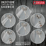 Delta Faucet Albion 14 Series Single-Handle Tub and Shower Faucet Set, Brushed Nickel Shower Trim with In2ition 2-in-1 Dual Shower Head, Spotshield Brushed Nickel T144855-SP-I (Valve Not Included)