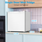 Electactic 1.7 Cu.ft Mini Fridge with Freezer, Compact Refrigerator, Single Reversible Door, Ultra Quiet, White