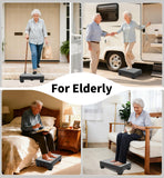 LIFTOZA 5-Level Adjustable Step Stool, 700 LBS Capacity Safety Bed Step for Seniors, Exercise Setp Platform, Portable Stair Assist for Elderly, Wide Step up for Kitchen, Car, Bedside & Shower, Grey