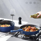 CAROTE 22pcs Pots and Pans Set Non Stick, Nonstick Cookware Set, Dishwasher/Oven/Fridge Safe Pots and Pans, Removable Handle RV Oven Safe Cookware, Induction Kitchen Set, Blue