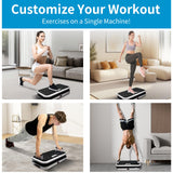 Linear Vertical Vibration Plate Exercise Machine, 50‑60Hz Whole Body Platform w/ Push‑Up Handles, 120 Speeds, 3mm Amplitude for Bone Strength, Lymphatic Drainage & Muscle Recovery, 330lbs Capacity