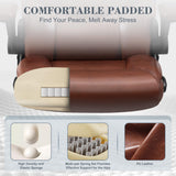 FelixKing Leather Office Chair, Small PU Ergonomic Desk Chairs, Comfy Computer Chair with Wheels and Flip-up