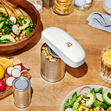 Hands-Free Automatic Battery Powered Electric Can Opener White Icing One Touch Smooth Edge Kitchen Opener Portable Easy Open for Seniors Arthritis Home
