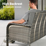 ovios 7-Piece Patio Furniture Set, Outdoor Wicker Sofa with Swivel Chairs Coffee Table