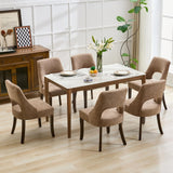 UVV Wooden Dining Chairs Set of 6, Mid Century Modern Upholstered Dining Room Chair Kitchen Chairs