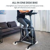FLEXISPOT Exercise Bike with 2D Desktop, Space Saving Under Desk Bike with Removable Desk, Stationary Bikes Indoor Cycling Bikes with 8 Level Resistance Upgraded Max Flywheel LCD Tracking, V9-Max Black