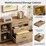 63" L Shaped Desk with Storage, Executive Office Desk with Rolling File Cabinet Combo