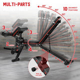 XDDIAS Workout Bench, Adjustable Weight Bench with Leg Extension and Leg Curl, Extended Headrest, 900LBS Preacher Curl Bench Incline Decline Flat Workout Bench for Home Gym Full Body Exercise XDDIAS