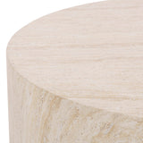 SAFAVIEH Outdoor - Tina Round Coffee Table - Travertine-Effect - Fully Assembled - Weather Resistant - Ideal for Deck, Patio, Backyard, 35.4" W x 35.4" D x 10.6" H (PAT6211A)