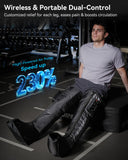 KingPavonini Cordless Leg Compression Massager with 5 Overlapping Chambers & 3 Foot Heat, 4500mAh Leg Massager for Circulation and Pain Relief, 19 Modes & 8 Intensities, Recovery Boots for Athletes