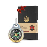 MecArmy Mini Titanium/Brass Compass, Waterproof IPX5 Pocket Compass for Hiking & Survival, Keychain & Necklace Gifts for Men & Women, Ideal Graduation & Outdoor Adventure Present