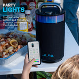 JLab, Epic Party, Portable Bluetooth Speaker, 360-Degree Sound, RGB LED Lighting, Black