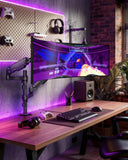 monTEK Vertical Stacked Dual Monitor Stand, 17–32", Full Motion Desk Mount