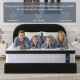 Marine Moon 12 Inch King Mattress in a Box, Medium Firm Breathable Memory Foam with Individually Pocketed Coils for Motion Isolation&Back Pain Relief,CertiPUR-US & Oeko-TEX Certified