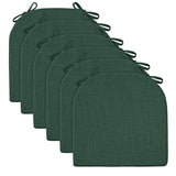 Wellsin Chair Cushions for Dining Chairs 6 Pack - Kitchen Chair Cushions with Ties and Non-Slip Backing