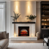 PuraFlame 27" Free Standing Electric Fireplace Log Set Insert, 750W/1500W Heater, 6 Flame Colors with 5 Brightness, Crackling Sound, Remote Control