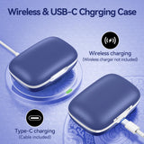Active Noise Cancelling Ear Buds Wireless Bluetooth Headphones 80H Playtime Display Charging Case 50dB ANC Over Ear Hooks Earbuds with Hi-Res Sound & Clear Calls for Sports Running Gym Workout Blue
