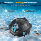 Y10 Cordless Robotic Pool Cleaner, Automatic Pool Vacuum - 90 Mins Runtime, Powerful Suction, Self-Parking, Lightweight for Above/Inground Pools Up to 65ft/1100 Sq.Ft (Coal)