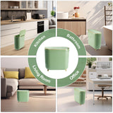 Trash Can with Lid 3.2 Gallon Narrow Trash Can Small Plastic Trash Bin 12 Liter with Press Type Lid for Bedroom Bathroom