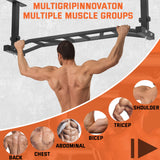 HWOOUSA 48" Ceiling Mount Pull Up Bar - Heavy Duty Multi-Grip Chin Up Bar for Garage/Home Gym and Strength Training, Adjustable Height&Supports to 600 Lbs