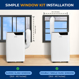 SereneLife 12000 BTU Portable Air Conditioner 3-in-1-115V Compact Standing Air Conditioner for Room Up to 380 Sq. Ft. Floor AC Unit with Touch Control Panel, Remote Control - Window Mount Kit