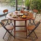 Expandable Round Drop Leaf Dining Table - Space-Saving Folding Dining Table for Smals, Multifunctal Kitchen & Dining Room Fur, Cact Design for Easy Sto