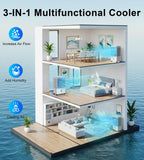 AKIRES 6000CFM Large Swamp Cooler with 13.5-Gal Water Tank,3-IN-1 Evaporative Air Cooler with Remote Control,4 Ice Packs,12H Timer, Evaporative Cooler for Indoor,Outdoor,Garage Use(47IN)