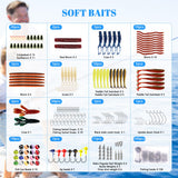 FONMANG 322-Piece Fishing Lures Kit - Buzz Bait/Spinner Baits/Jig/Frog, Fishing Tackle Box with Tackle Included, Soft Bait/Hooks/Weights, 2024 Fishing Gear Lure Kit Gift for Men Freshwater Bass Trout FONMANG