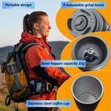 Portable Electric Coffee Grinder and Brewing Kit, Rechargeable, Conical Burr Mini Coffee Grinder with Filter, 32g Capacity & Coffee Cup for Camping, Travel, Office, Espresso, Pour Over, etc (Black)