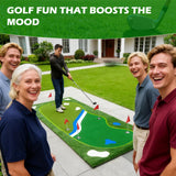 Kaoshan Golf Putting Green Mat - 5FT×10FT/5FT×12FT Putting Green Indoor, Professional Golf Putting Mat with Realistic Turf, Golf Simulators for Home, Multi Holes & Flags for Outdoor Golf Practice