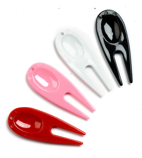 Golf Tees Etc Plastic Divot Repair Tool x 100 (Red/Pink/White/Black)