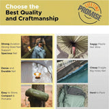 Sunyear Camping Hammock Tent - Portable Hammocks with Mosquito Net (Single/Double, 500lbs Capacity) - Spacious & Anti-Rollover Design with 2 Tree Straps for Hiking, Backpacking, Indoor/Outdoor Use