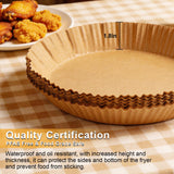 Heavy Duty Air Fryer Liners 8 Inch Round, Disposable Food Grade Parchment Paper 40 GSM, 100 Count Non-Stick Oil & Water Resistant, Fits 5-8QT for Oven Microwave Baking Roasting