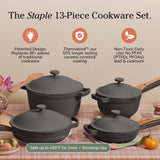 Our Place Cookware Set, 13-Piece Ceramic Nonstick Pots & Pans with Utensils