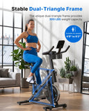 MERACH Exercise Bike, Brake Pad Stationary Bike with Exclusive App, Low Noise Indoor Cycling Bike with 300lbs Weight Capacity, Tablet Mount and Fitness Courses for Weight Loss