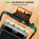 FOUSAE 5 in 1 Foldable Treadmill, 7.5 MPH Treadmills for Home with App Compatible, Treadmill with 10% Incline, 3.0HP Brushless Drive, Remote Control and LED Display, 12 HIIT Programs, 400 LBS Capacity