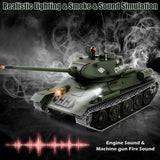 1/16 RC Tank, Heng Long Soviet Union T-34 Army Toy with Smoke, Sound, Light, 2.4G Remote Control Tank That Shoots with Upgraded Metal Track, Idler and Sprocket Wheel, Steel Gearbox, Two Batteries