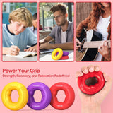 FitBeast Grip Strength Trainer, Finger Exerciser, Stress Balls for Adults, Hand Therapy for Strength, Recovery & Stress Relief, Forearm Strengthener for Men, Women & Seniors (6-Piece Warm Tones)