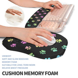 Gleamtide 2-in-1 Ergonomic Set, Wave Keyboard Wrist Rest and Massage Slope Mouse Pad Wrist Support, Rebound Memory Foam for Relieve Carpal Tunnel Syndrome and Wrist Pain (Cute Cat Claws)