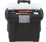 Storex Portable File Box on Wheels, 15 x 16 x 14.25 Inches, Black (61507U01C)