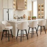 Counter Height Barstools 26 inch Upholstered Swivel Bar Stools with Back
