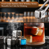PDQROG Electric Whiskey Smoker Kit, Whiskey Smoker Kit with 6 Wood Chips & 2 Glasses & 4 Whiskey Stones, Black