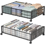 Hleelomi Under Bed Storage with Wheels, 360° Rotating, No-Assembly Underbed Storage Containers, 2PACK