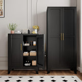 Metal File Cabinet with Lock (Two Units), Steel Storage Cabient with 2 Doors and 2 Adjustable Shelves